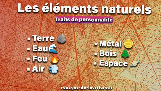 traits de personnalité en fonction des éléments naturels